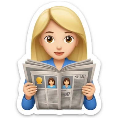 newspaper read woman sticker