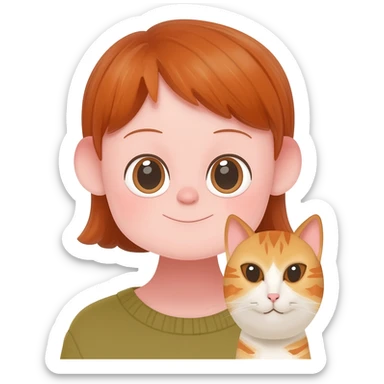 girl with a cat sticker