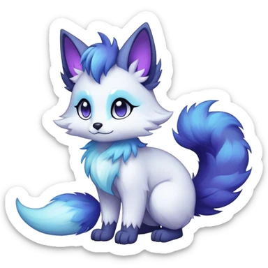 Kawaii dark fantasy ethereal anthro fursona Fakemon with tufted tail  sticker