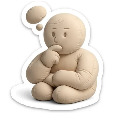 doodle person thinking sticker