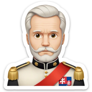 Franz-Joseph-I with sash of austrian flag and sideburns sticker