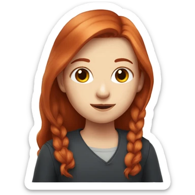 redhead girl with long hair with rat on her shoulder sticker
