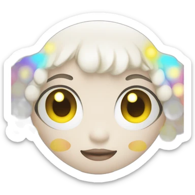 angel glowing eyes light color palette Takashi Murakami style sticker