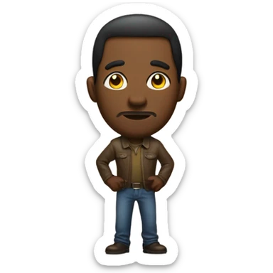 Black Man Defending a piece of poop emoji sticker