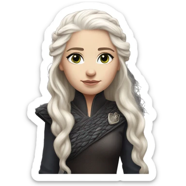 daenerys targaryen hyper realistic long hair dark eyes dark clothing scales sticker