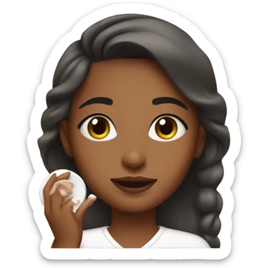 a girl doing her skincare sticker