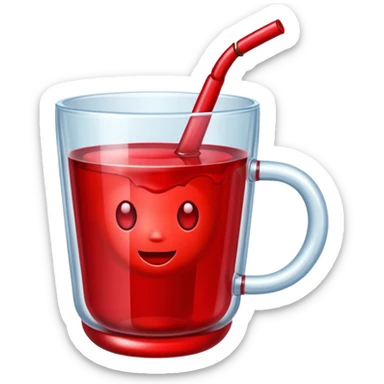 Cherry red on a cup sticker