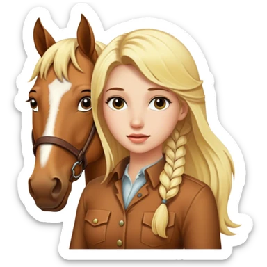 Blonde girl with horse sticker