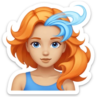 Tiki with colors blue and orange-tornado-fun-love-girl sticker