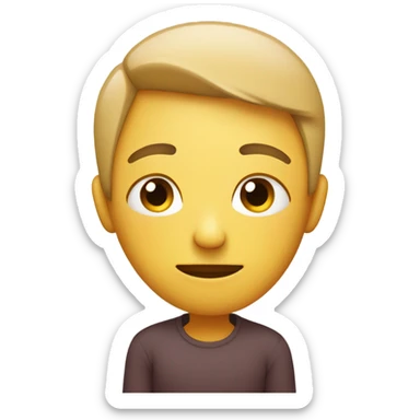 Non smiling hugging emoji sticker