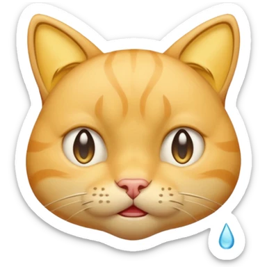 yellow cat  like this 😸😺🐱 with crying tears streaming down its cheeks (like this 😭) sticker