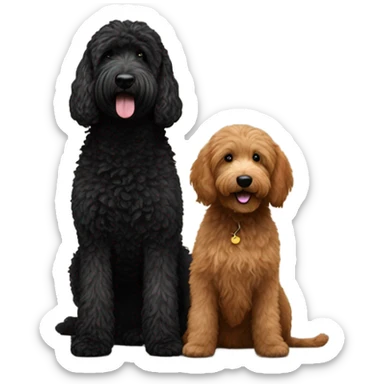 Black goldendoodle with Brown Goldendoodle sticker