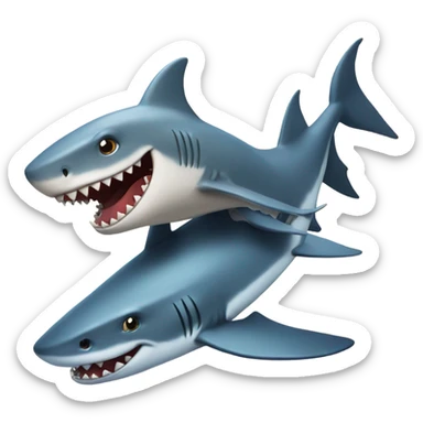 Shark getting ridden by a dragon sticker