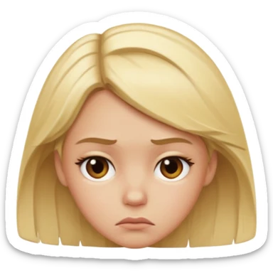 Blonde girl bad mood sticker