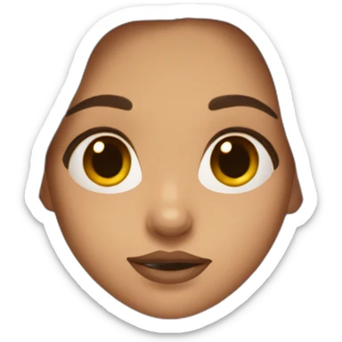 girl with long brown hair and a birthmark above the lips sticker