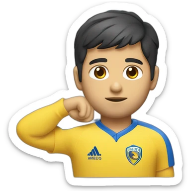 Portero rubio con ojos azules y camiseta amarilla sticker