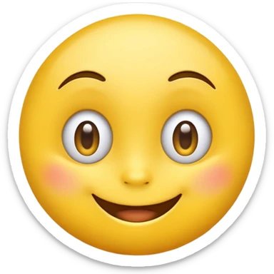 “Create a high-quality, bright yellow emoji with expressive, playful eyes and a big, cheerful smile. It should look cute, funny, and instantly relatable, like the classic 😂 emoji, with smooth shading, a clean design, and a friendly, cartoon style.” sticker