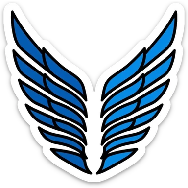 Survey Corps logo from Attack on Titan, Wings of Freedom emblem, overlapping blue and white wings sticker