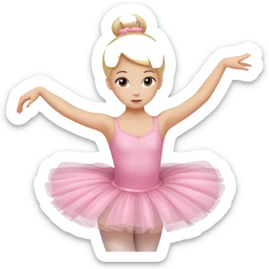 aestethic blonde girl doing ballet, with a pink tutu, bun sticker