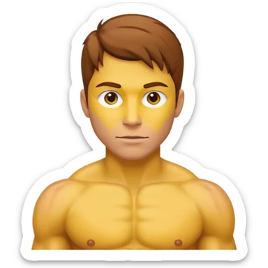 Male core muscles yellow default skin and hair sticker