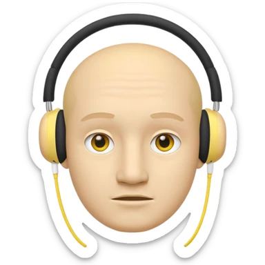 A yellow face exactly like this « 😶 » and wearing airpods max sticker