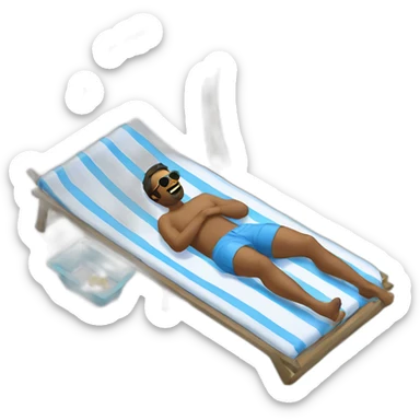 Create a person chilling in the beach, a man sticker