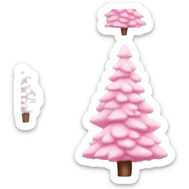 Baby pink Christmas tree sticker