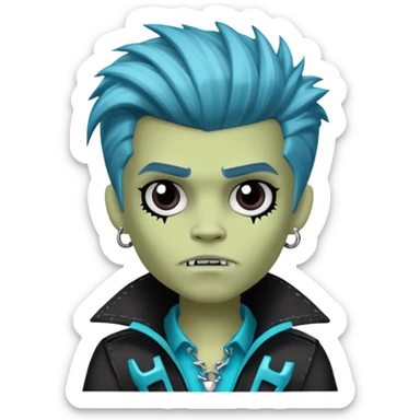 Frankie stein monster high doll boy with face scruffle sticker