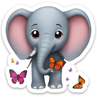 Elephant with butterfly wings and loves to paint  sticker