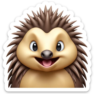Cinematic Comical Echidna Portrait Emoji, Head tilted dramatically with an exaggeratedly amused expression, featuring a quirky, spiky fur with a scrunched-up face and wide, expressive eyes full of playful disbelief, Simplified yet hilariously expressive features, highly detailed, glowing with a slightly sassy glow, high shine, dramatic yet playful, stylized with an air of cheeky mischief, bright and endearing, soft glowing outline, capturing the essence of a spirited and over‐the‐top echidna, so meme‐worthy it feels like it could prick its way into internet fame instantly! sticker