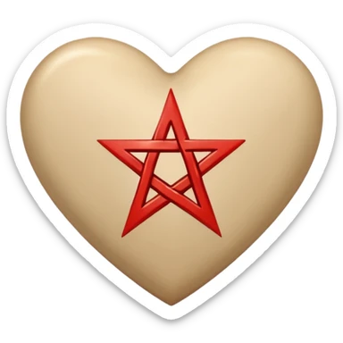 beige heart satanic sticker