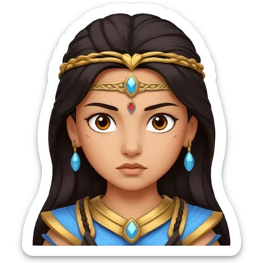 warrior princess himalayan wiht dark hair sticker