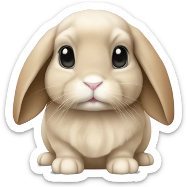 tan holland lop rabbit with grey eyes  sticker
