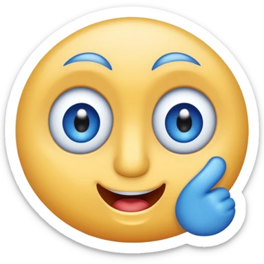 The number four but blue with eyes and a mouth and cartoonish face sticker