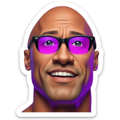 Synthwave The Rock in flubber style, oil paint, epic eyes, intricate lips, exquisite pose, beautiful, desirable, logical, Midsommar  sticker
