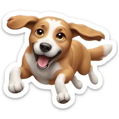 A dog jumping sticker