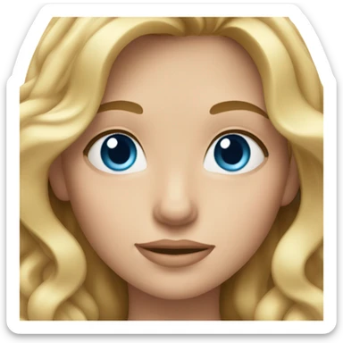 Girl with wavy blonde hair and blue eyes slapping her face sticker
