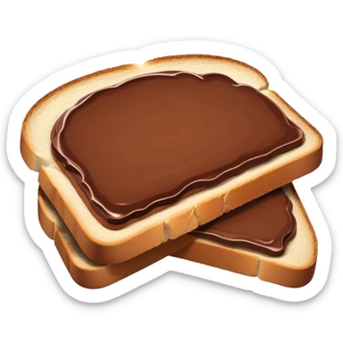 slice of bread with a spread of nutella sticker
