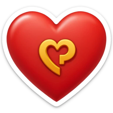 Una letra p dentro de un corazón rojo sticker