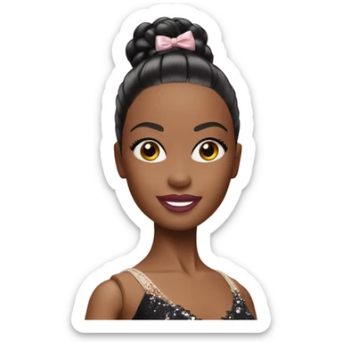 Black ballerina Barbie doll sticker