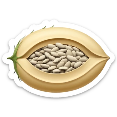 sunflower seeds, pile or scatter, hulled, elongated teardrop, smooth matte, pale beige to light grey, natural variation, clean dry texture, no shell, no bowl, no packaging, no faces, clean 3D, soft shadows, transparent background, emoji scale sticker