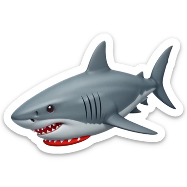 Genera un tiburón qué en cada aleta este un tenis rojos tipo puesto sticker