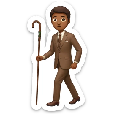 Just give me the clothes like a brown suit and a stick no peron wearing it  sticker