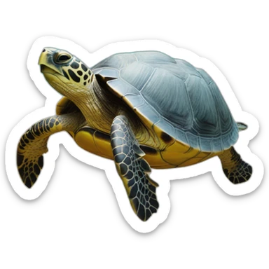 Une tortue sur une piscine sticker