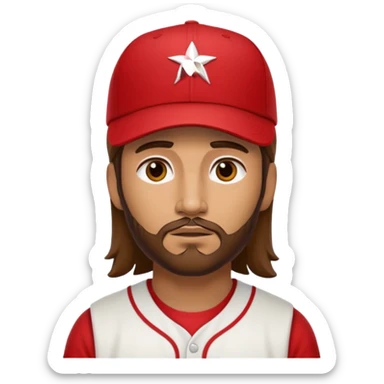 Jesus in a red MAGA baseball cap sticker