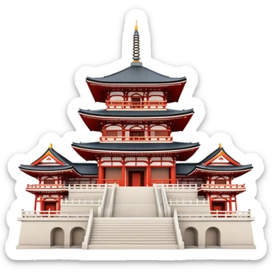 Cinematic Realistic Senso-ji Temple Landmark Emoji, depicted with the historic Tokyo temple rendered with intricate architectural detail and dynamic, cultural lighting. sticker