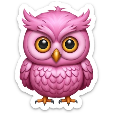 pink owl sticker