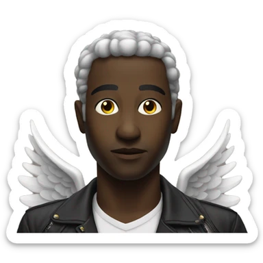 Black techno angel sticker