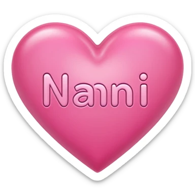 The word Nani in a pink heart sticker
