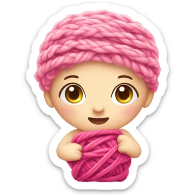 Sonny Angel with a pink yarn sticker